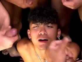 Asian and jock guys having fun in a bareback compilation