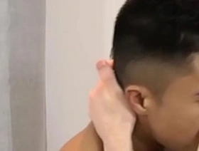 British jock gets an Asian stud’s semen on his face