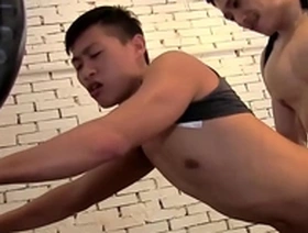 Police officer PeterFever hunk, Duncan Ku, has a steamy affair with an Asian cadet in the gym.