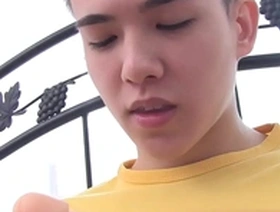 Asian boy’s self-pleasure journey with a big cock
