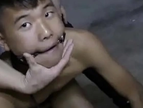 Straight gay BDSM slave scenes with an Asian teen