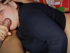 BBW couple's hardcore deepthroat sex with busty spit on cock finale