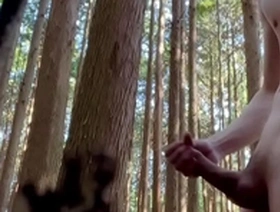 Solo fun outdoors in the woods