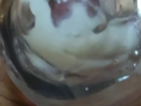 Bisexual gay masturbates with a facial and a creampie.