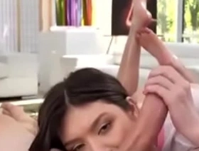 A bi-sexual beauty with an amazing ass gets a gang bang