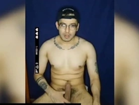 A bashful inked well-endowed twink's climax
