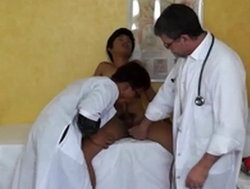 Gay Asian doctor has his ass licked by horny twink in the examination room