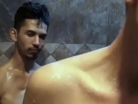 Straight Asian twink masturbates on camera