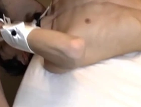 Gay teen gets an Asian handjob and anal fingering
