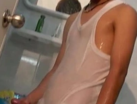Golden shower with a kinky gay Asian twink