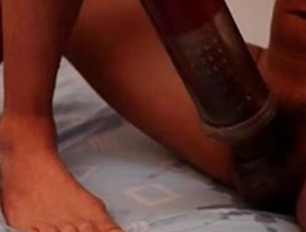 Hot doctor in uniform has anal sex with a dildo.