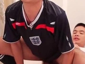 Asian twink piss play and bareback cock sucking in a nasty training session