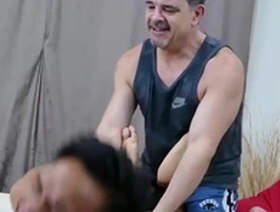 Young Asian boy Jordan sucks and licks Daddy Mike’s cock