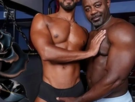 Luka Phoenix and Aaron Trainer in raw gay sex scene with black and white action