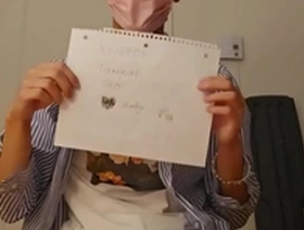 Young Asian boy pleasuring himself and swallowing his cum