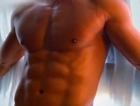 Muscular hunk’s self-pleasure with cum control in a hot scene