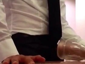 Gay masturbation with a sex toy