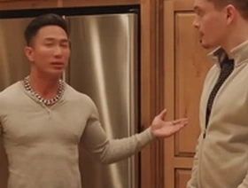 Muscular Asian gay celebrity, Jay Tee, in taboo interracial gay sex scene with white hetero actor.