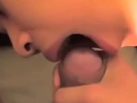 Gay Japanese gets cum in mouth and swallows it
