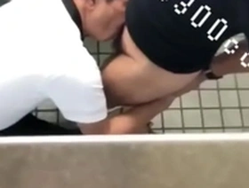 Japanese toilet spy turns into steamy aunt and uncle action