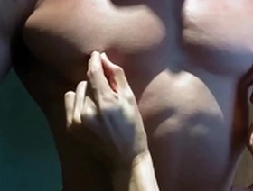 Muscle worship and nipple play with an Asian hunk.