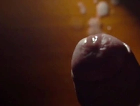 Close-up view of cum splashes in slow motion