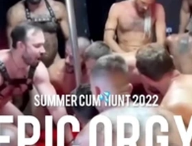 A huge gay orgy with 21 men and no condoms.