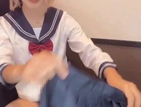 Crossdresser Chikas solo play after a phone call