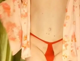 Beautiful Japanese woman in yukata masturbates with a buttplug