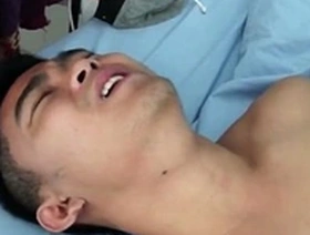 Gay twinks in a hot threesome with cum on Asian boys