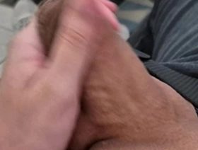 Solo performance at the desk: gay amateur