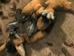 Hybrid Furry Self-footjob owo