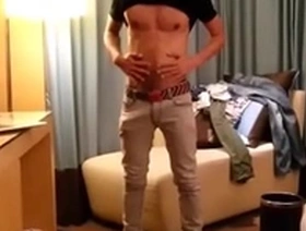 Handsome young jock showing his big black dick