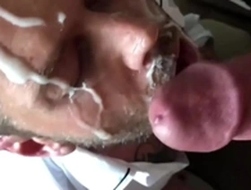 Epic massive cumshot on my face huge dick