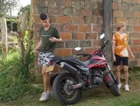 Outdoor latino twink bareback fucking
