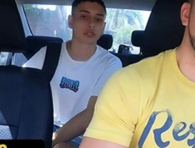 Hunk taxi driver fer froma breeds cute latino uriel simon in the middle of a park - dick rides