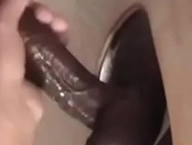 Milking Black Cock at The Gloryhole