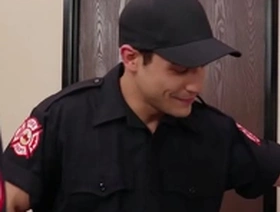 Hot firemen fuck without condom