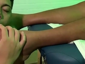 Tall black stud andre foot worshipped by kinky masseur