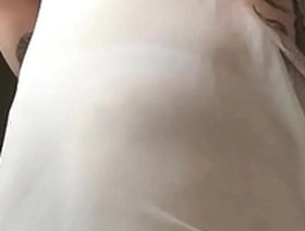 Tiny dick sissy cd wearing sexy white lingerie